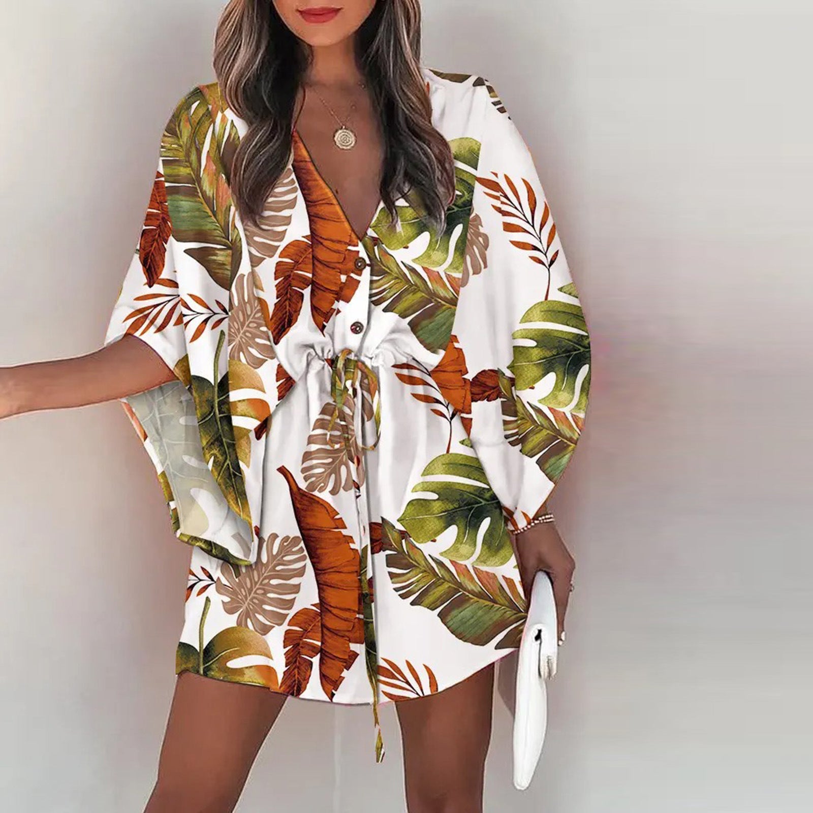 Robe Courte Manches Volantes Summer Color