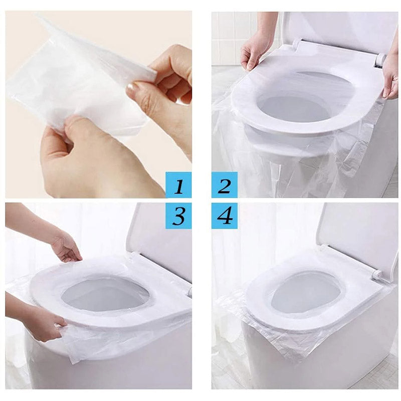 Offre Promo 🎁!!! 50 Housses hygiéniques pour sièges de toilettes - Jetables et biodégradables -