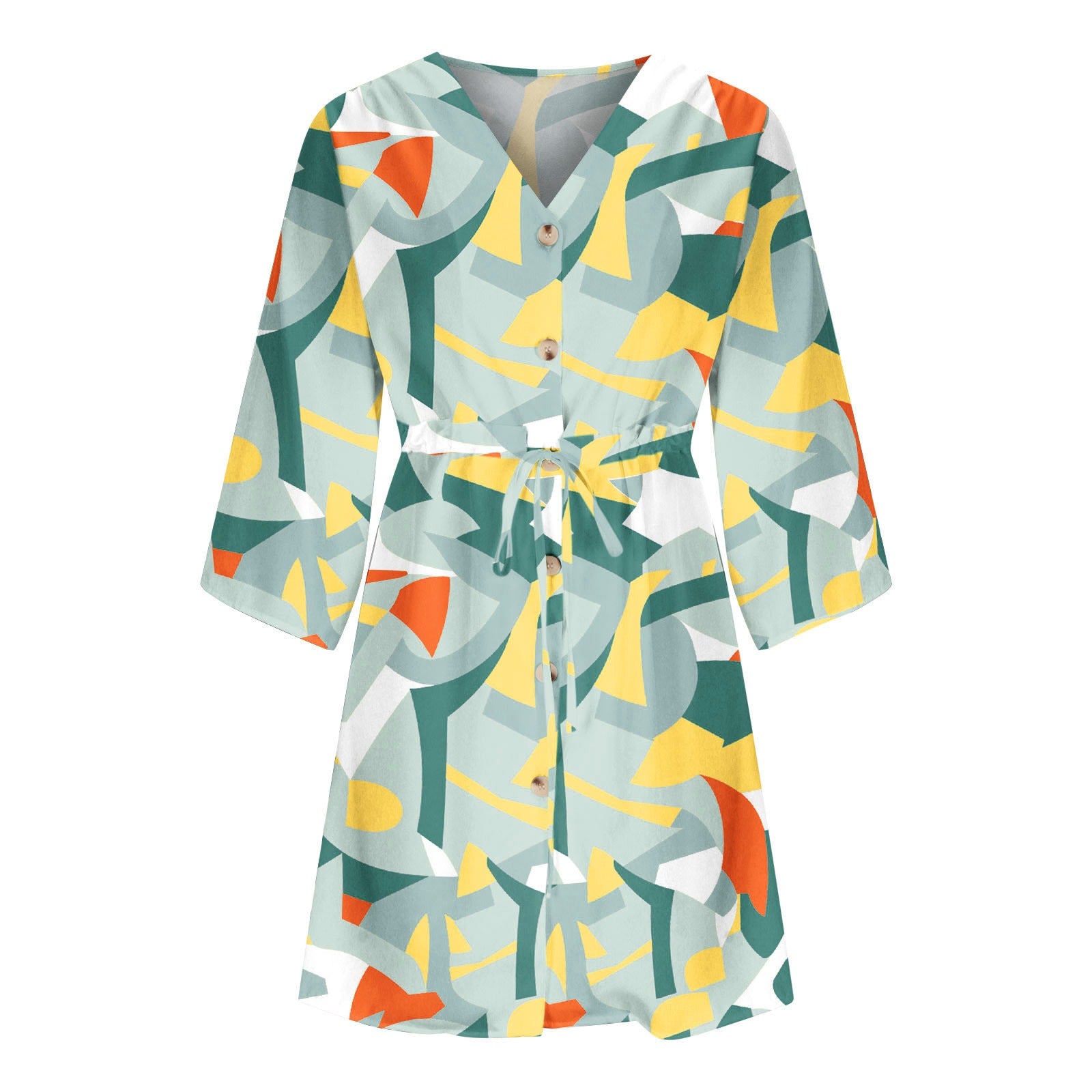 Robe Courte Manches Volantes Summer Color