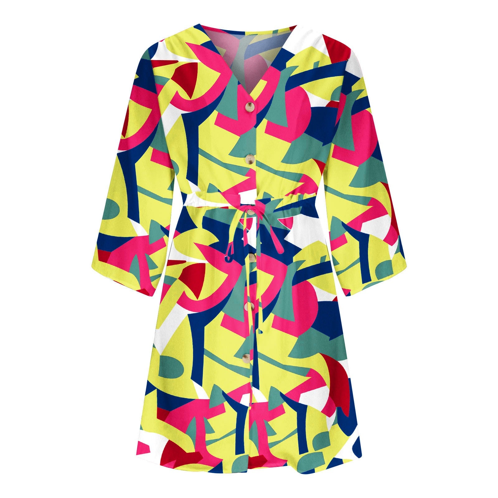 Robe Courte Manches Volantes Summer Color